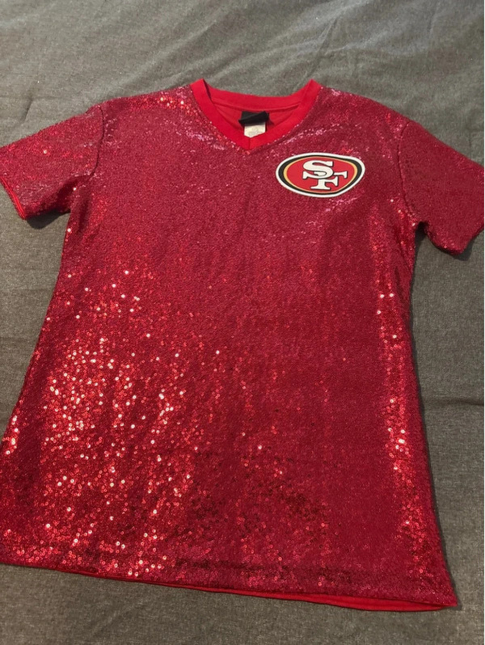 Team Apparel 49ers Mccaffrey women’s shirt sequin XL